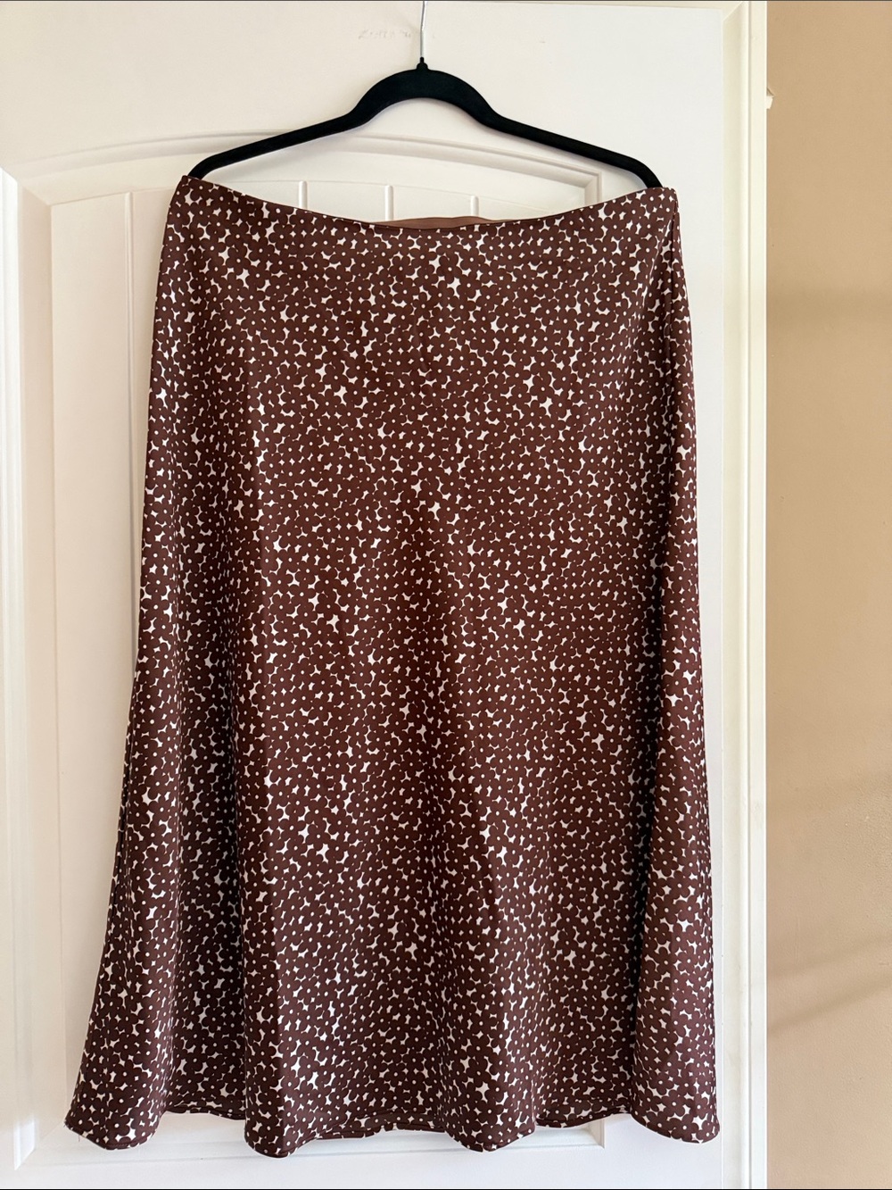 NWT J. Crew Brown and White Printed A-Line Skirt